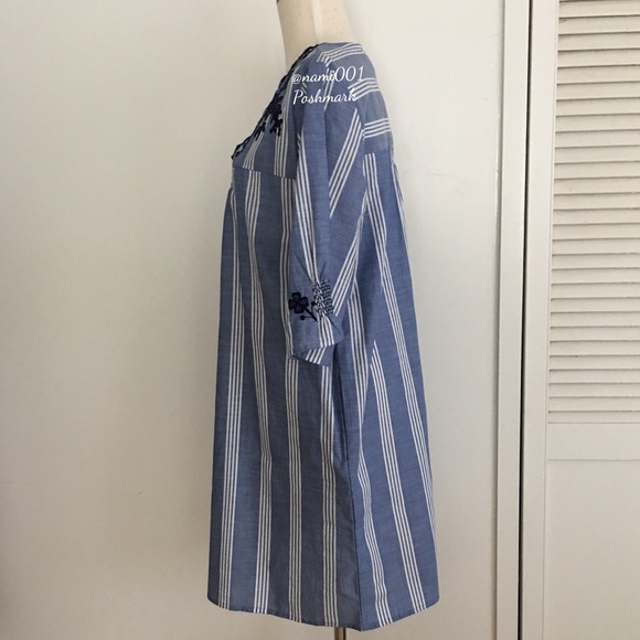 Adorable Vertical Stripe Shift Dress with Pockets - Picture 5 of 6